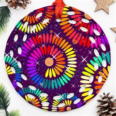 Abstract Background Spiral Colorful Ornament (round Filigree) by Bajindul