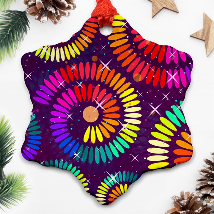 Abstract Background Spiral Colorful Ornament (Snowflake)