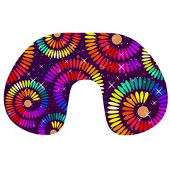 Abstract Background Spiral Colorful Travel Neck Pillow by Bajindul