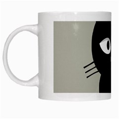 Cat Pet Cute Black Animal White Mugs by Bajindul