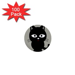 Cat Pet Cute Black Animal 1  Mini Buttons (100 Pack) 