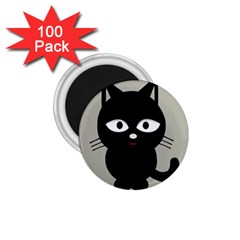 Cat Pet Cute Black Animal 1 75  Magnets (100 Pack) 