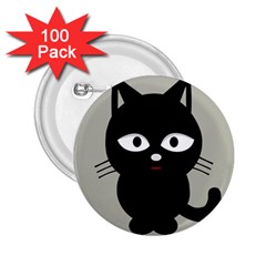 Cat Pet Cute Black Animal 2 25  Buttons (100 Pack) 