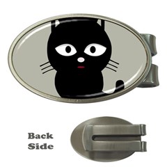 Cat Pet Cute Black Animal Money Clips (oval) 