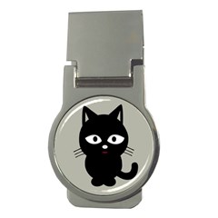 Cat Pet Cute Black Animal Money Clips (round)  by Bajindul