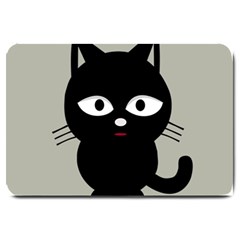 Cat Pet Cute Black Animal Large Doormat  by Bajindul