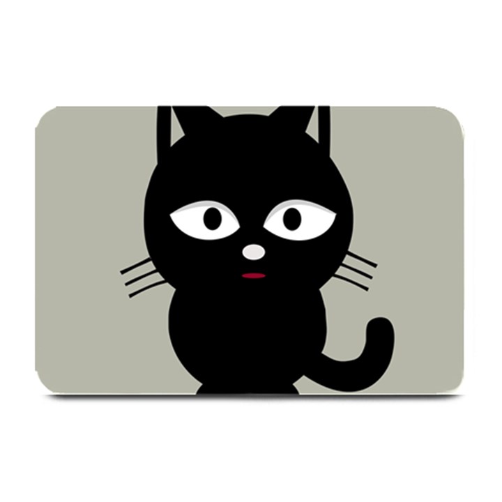 Cat Pet Cute Black Animal Plate Mats