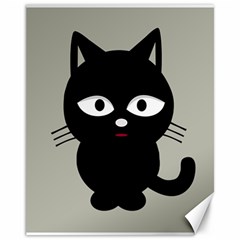 Cat Pet Cute Black Animal Canvas 11  X 14  by Bajindul