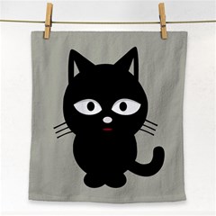 Cat Pet Cute Black Animal Face Towel