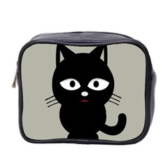 Cat Pet Cute Black Animal Mini Toiletries Bag (two Sides) by Bajindul