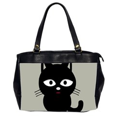 Cat Pet Cute Black Animal Oversize Office Handbag (2 Sides) by Bajindul