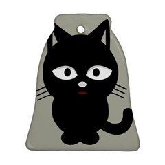 Cat Pet Cute Black Animal Bell Ornament (two Sides) by Bajindul