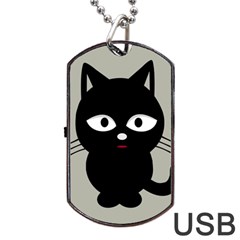 Cat Pet Cute Black Animal Dog Tag Usb Flash (one Side) by Bajindul