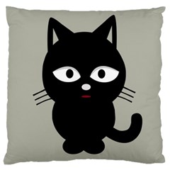 Cat Pet Cute Black Animal Large Cushion Case (one Side) by Bajindul