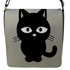 Cat Pet Cute Black Animal Flap Closure Messenger Bag (s) by Bajindul