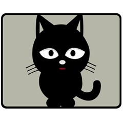 Cat Pet Cute Black Animal Double Sided Fleece Blanket (medium) 