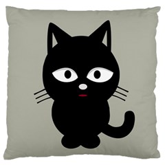 Cat Pet Cute Black Animal Standard Flano Cushion Case (two Sides) by Bajindul