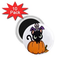 Halloween Cute Cat 1 75  Magnets (10 Pack)  by Bajindul