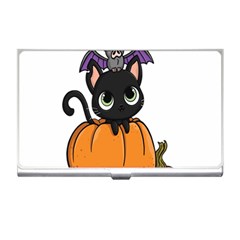 Halloween Cute Cat Business Card Holder by Bajindul