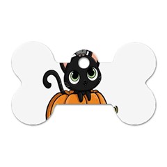 Halloween Cute Cat Dog Tag Bone (two Sides) by Bajindul