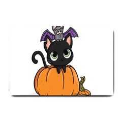 Halloween Cute Cat Small Doormat  by Bajindul