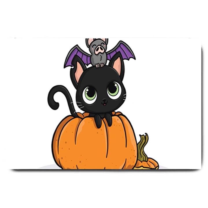 Halloween Cute Cat Large Doormat 