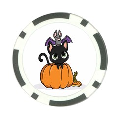 Halloween Cute Cat Poker Chip Card Guard by Bajindul