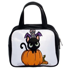 Halloween Cute Cat Classic Handbag (two Sides) by Bajindul