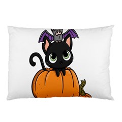 Halloween Cute Cat Pillow Case by Bajindul