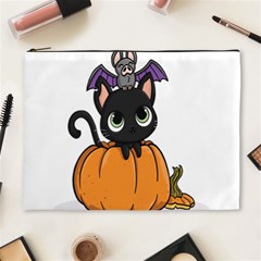 Halloween Cute Cat Cosmetic Bag (xl) by Bajindul