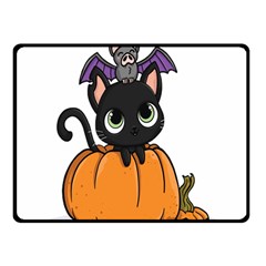 Halloween Cute Cat Fleece Blanket (small) by Bajindul