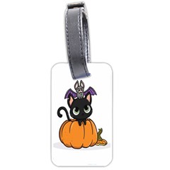 Halloween Cute Cat Luggage Tag (two Sides) by Bajindul