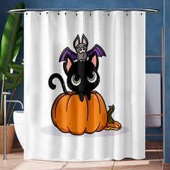 Halloween Cute Cat Shower Curtain 60  X 72  (medium)  by Bajindul