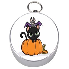 Halloween Cute Cat Silver Compasses by Bajindul