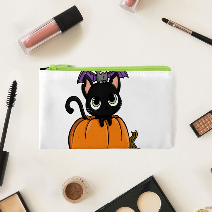 Halloween Cute Cat Cosmetic Bag (XS)