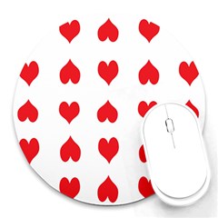 Heart Red Love Valentines Day Round Mousepads by Bajindul