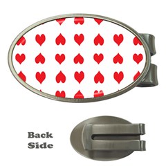 Heart Red Love Valentines Day Money Clips (oval)  by Bajindul