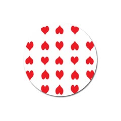 Heart Red Love Valentines Day Magnet 3  (round) by Bajindul