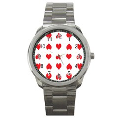 Heart Red Love Valentines Day Sport Metal Watch by Bajindul