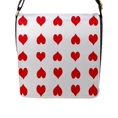 Heart Red Love Valentines Day Flap Closure Messenger Bag (l) by Bajindul