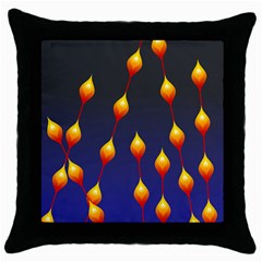 Flower Buds Floral Night Throw Pillow Case (black) by Bajindul