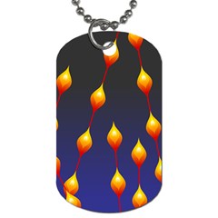 Flower Buds Floral Night Dog Tag (one Side) by Bajindul