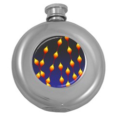 Flower Buds Floral Night Round Hip Flask (5 Oz) by Bajindul