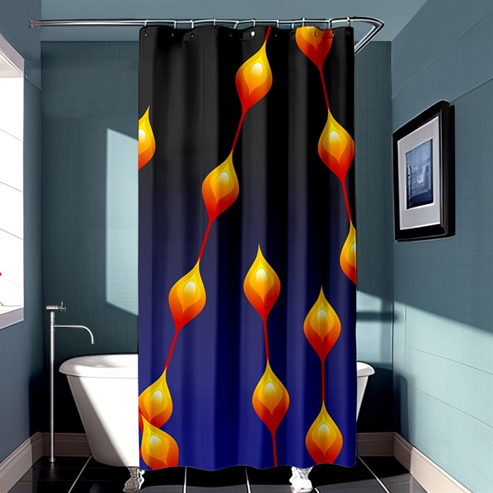 Flower Buds Floral Night Shower Curtain 36  x 72  (Stall) 