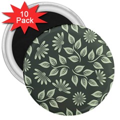 Flowers Pattern Spring Nature 3  Magnets (10 Pack) 