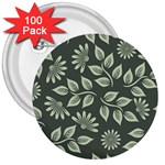 Flowers Pattern Spring Nature 3  Buttons (100 pack)  Front