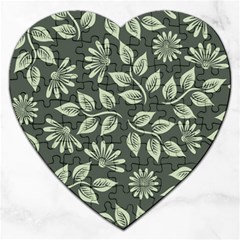 Flowers Pattern Spring Nature Jigsaw Puzzle (heart)