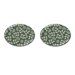 Flowers Pattern Spring Nature Cufflinks (oval) by Bajindul