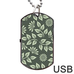 Flowers Pattern Spring Nature Dog Tag Usb Flash (two Sides) by Bajindul