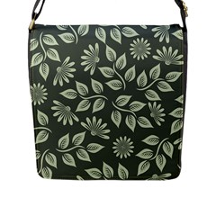 Flowers Pattern Spring Nature Flap Closure Messenger Bag (l) by Bajindul